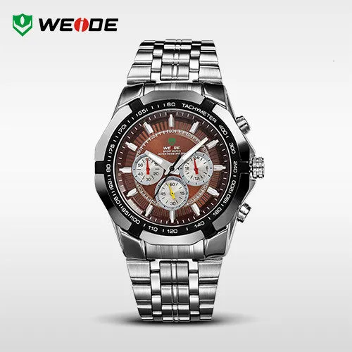 WEIDE Men's Sports Watches Military Full Steel Quartz Luxury Famous Brand Men Watch New 30 Meters Waterproof Wristwatch