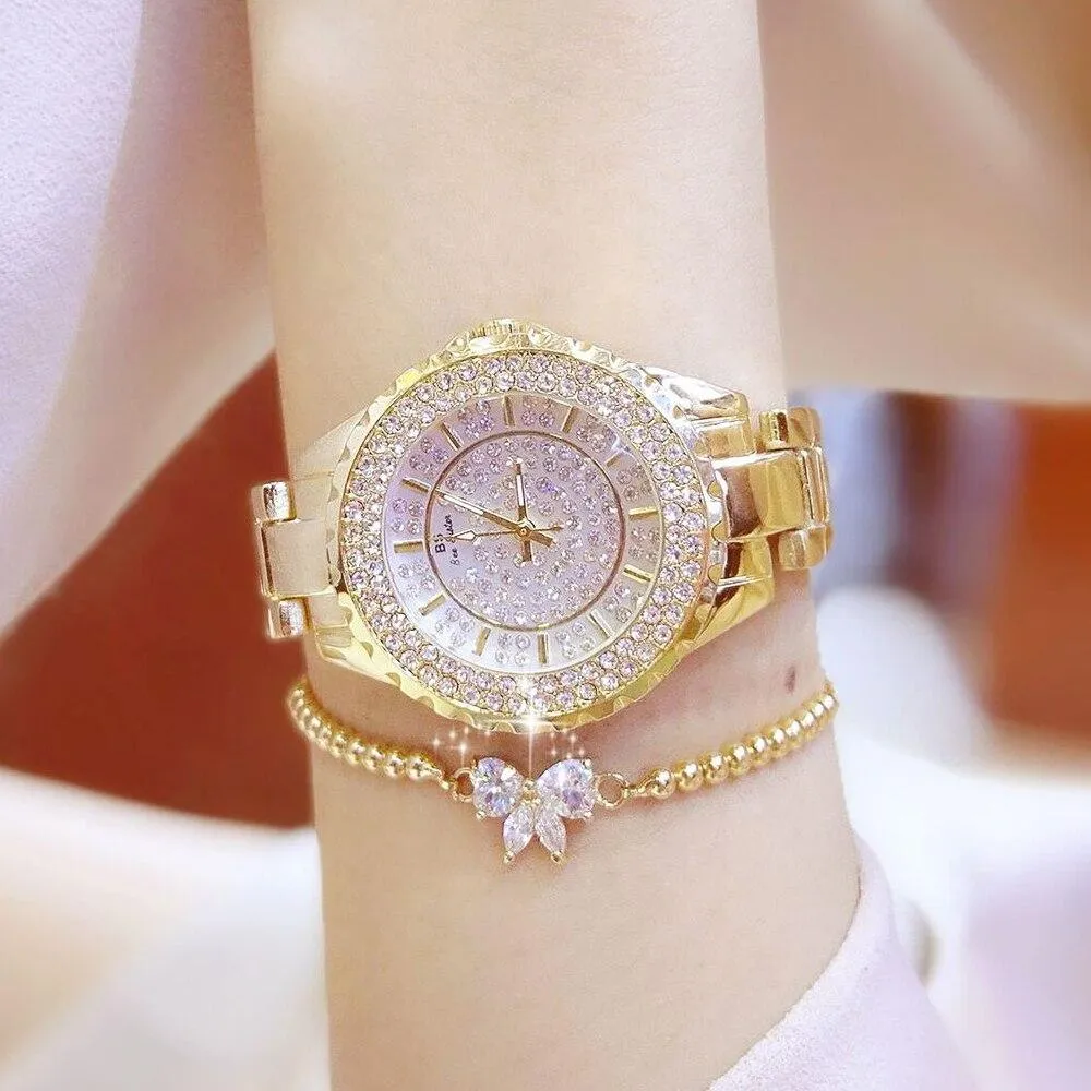 Women  Luxury Brand Diamond Quartz Ladies Wrist Watches