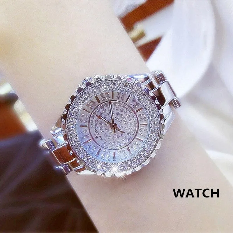 Women  Luxury Brand Diamond Quartz Ladies Wrist Watches