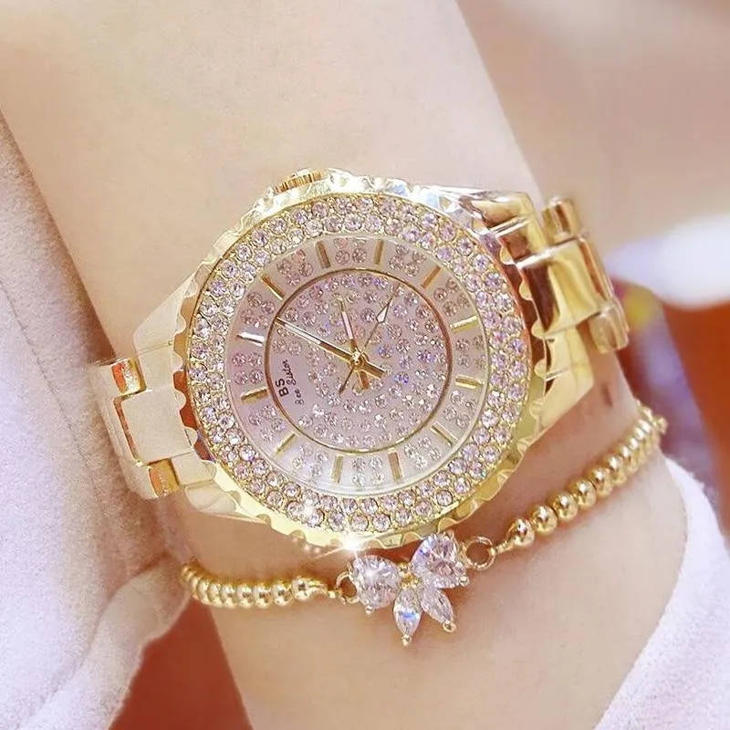 Women  Luxury Brand Diamond Quartz Ladies Wrist Watches