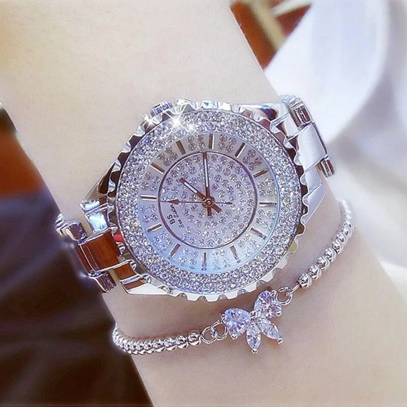 Women  Luxury Brand Diamond Quartz Ladies Wrist Watches