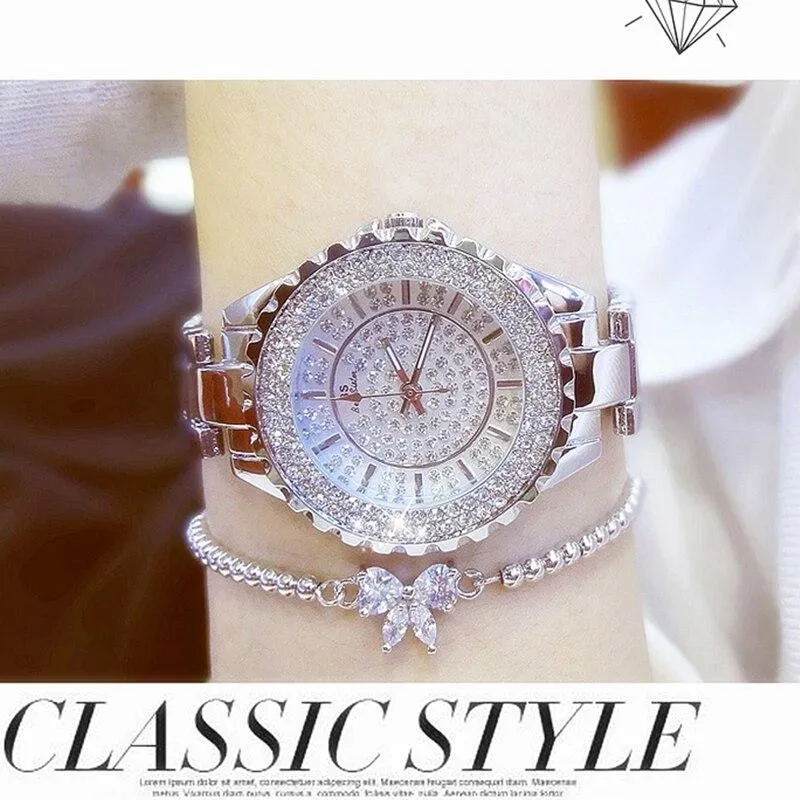 Women  Luxury Brand Diamond Quartz Ladies Wrist Watches